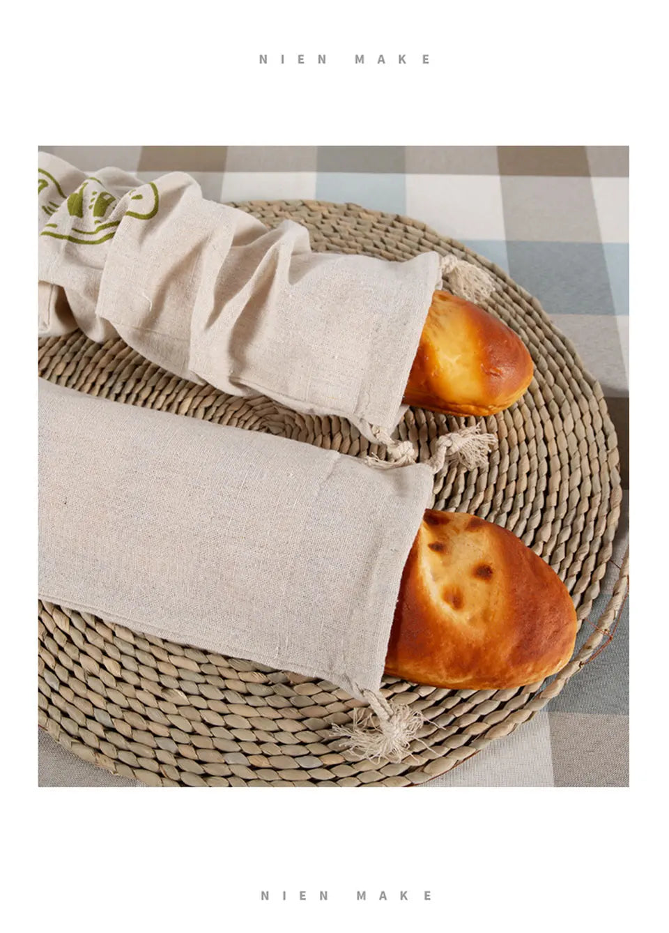 Leinen Brotbeutel Set zur Brot Aufbewahrung ungebleicht nachhalti