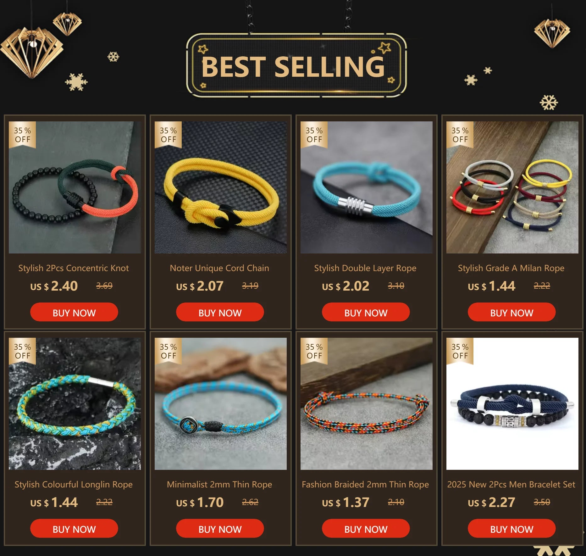 Minimalistisches geflochtenes Seil Armband Unisex in sechs Farben handgefertigt-Yabubest - Home & More