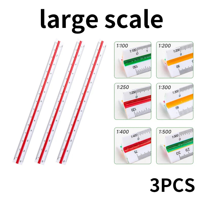 Multifunktionales dreieckiges Lineal 12,5/30 cm für Studenten und Architekten