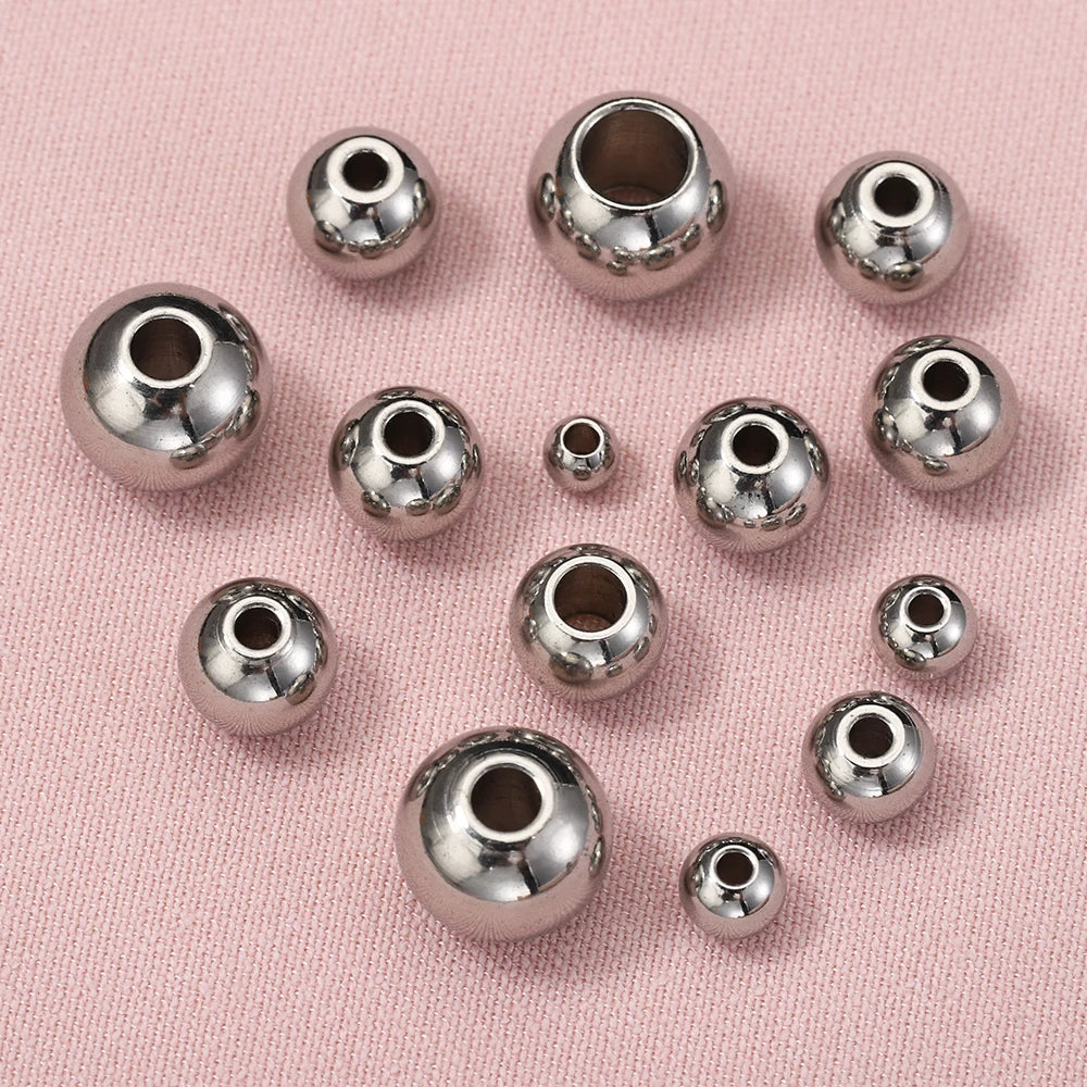 Edelstahl Gold Spacer Perlen Set 100 Stück Verschiedene Größen DIY