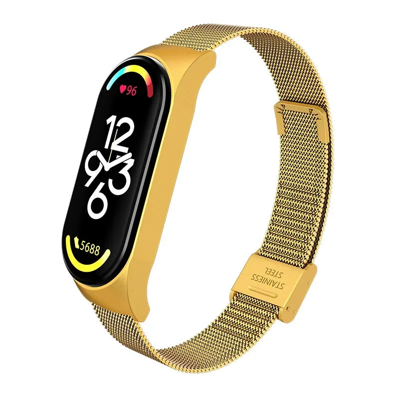 Luxuriöses Milanaise Edelstahl-Armband kompatibel mit Smartbands 3-6