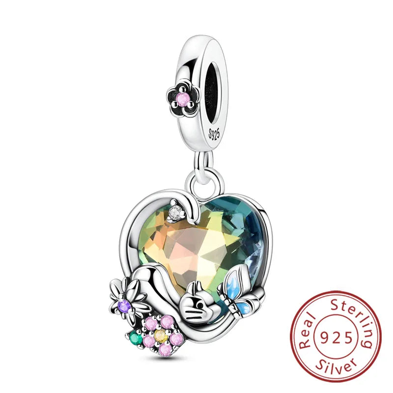 925er Sterlingsilber Charms mit Tiermotiven und Zirkon