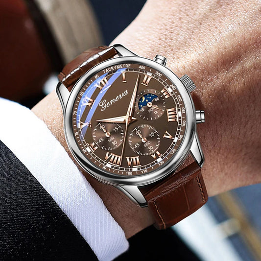 Herren Quarz Uhr mit Lederband – Stilvoll für Freizeit - Alltag