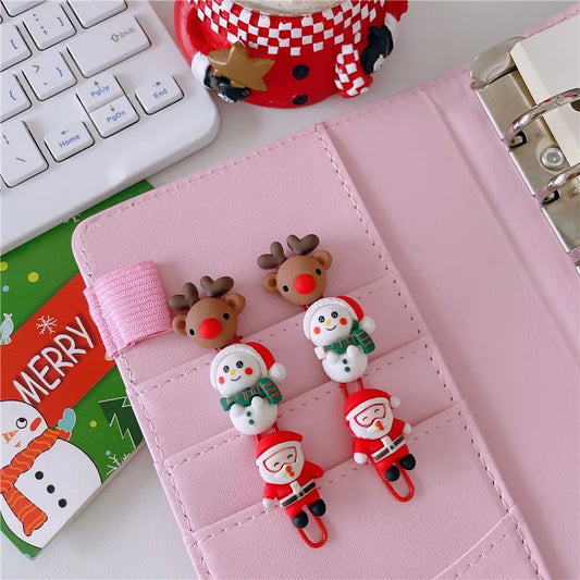 5 Stück Weihnachtliche Büroklammern Set Harz Design Deko Geschenk