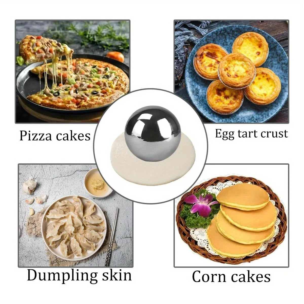 Edelstahl Nudelholz Teigroller für Knödelhaut und Gebäck leicht zu reinigen-Yabubest - Home & More