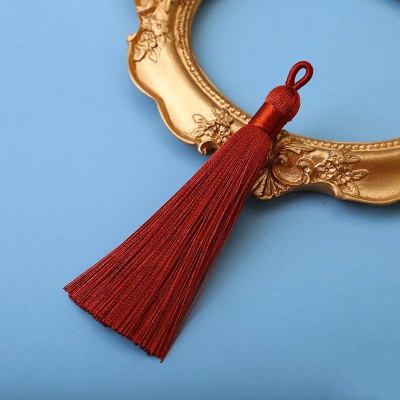10er Set 8cm Seiden-Quasten zum Basteln für Schmuck - Lesezeichen