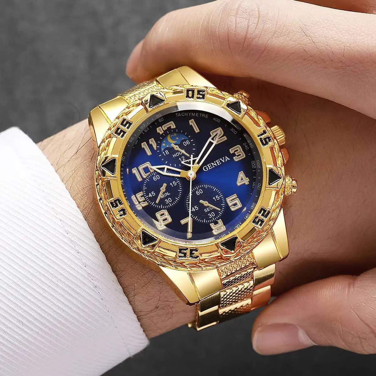 3er Set Herren Quarz Armbanduhren mit großem Zifferblatt-Yabubestshop