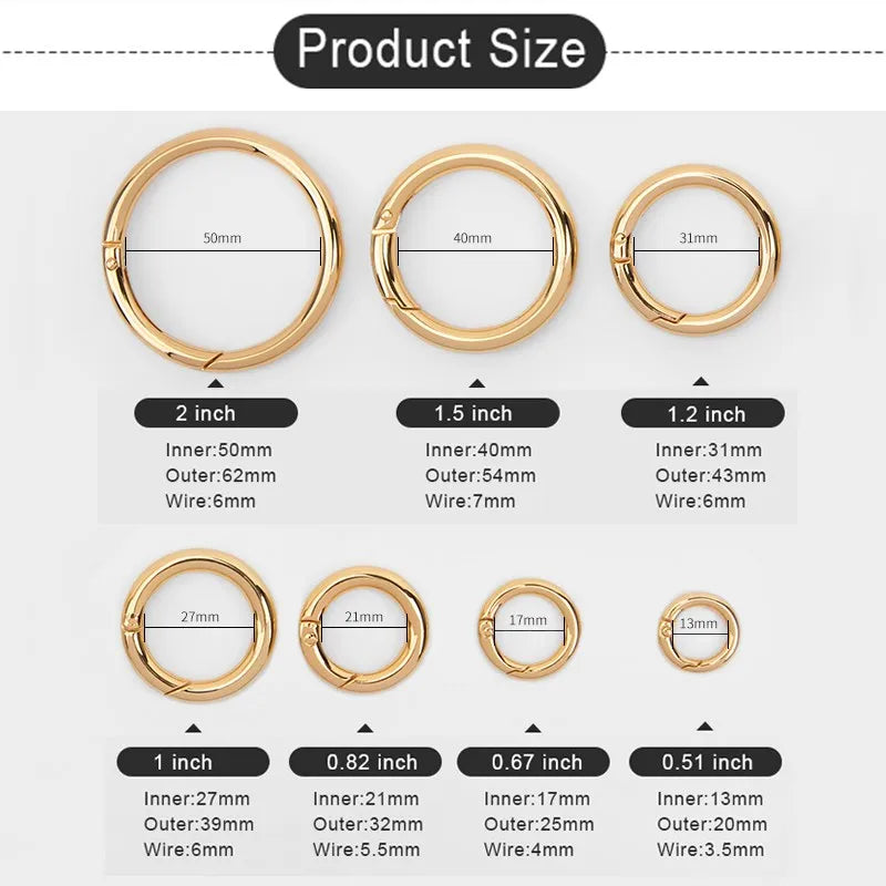 CRAZYSMITH O Ring runder Karabiner für Schlüssel bund Schlüssel anhänger Verschluss Verbindungs ringe für Schlüssel anhänger Clip Riemen Schnalle Karabiner haken Tasche Zubehör-Yabubest - Home & More