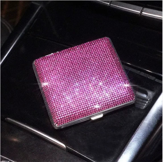 Elegantes personalisiertes Damen Zigarettenetui mit Diamantbesatz