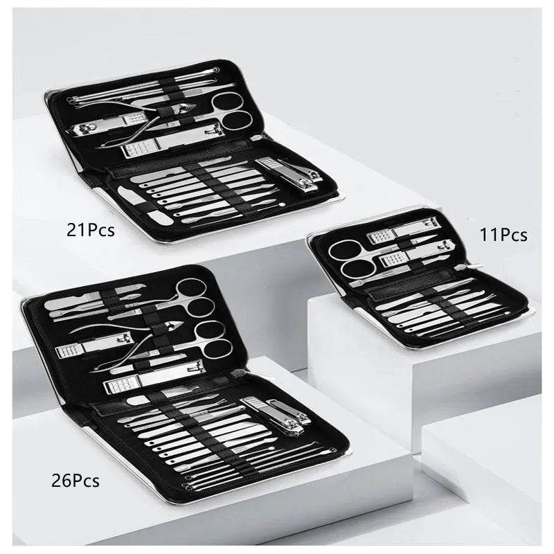 26-teiliges Maniküre-Set aus Edelstahl für perfekte Nagelpflege-Yabubest - Home & More