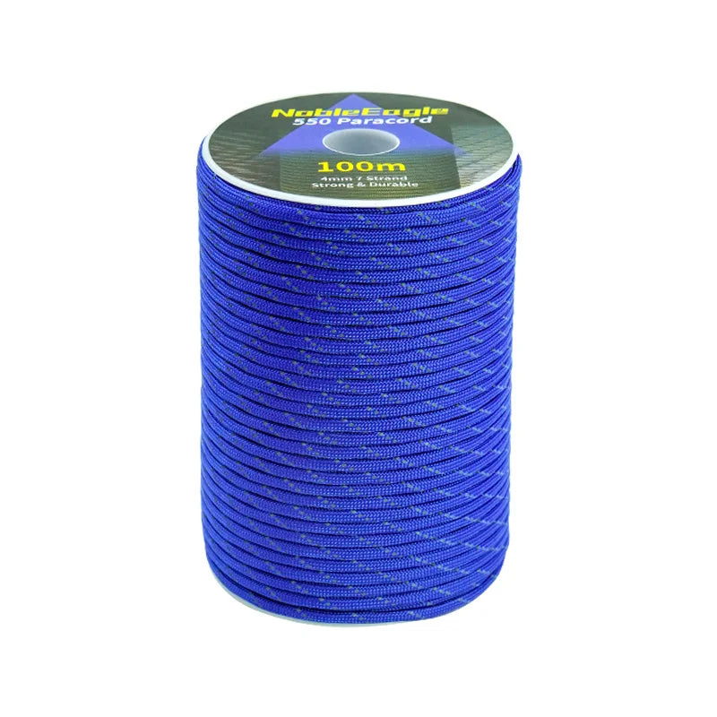 Reflektierendes 7-Strang Paracord 4mm 550LB Fallschirmseil für Outdoor