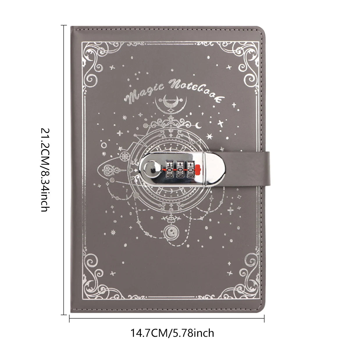 PU-Notizbuch mit Passwortschutz, 200 Seiten, ideal für Büro und Schule