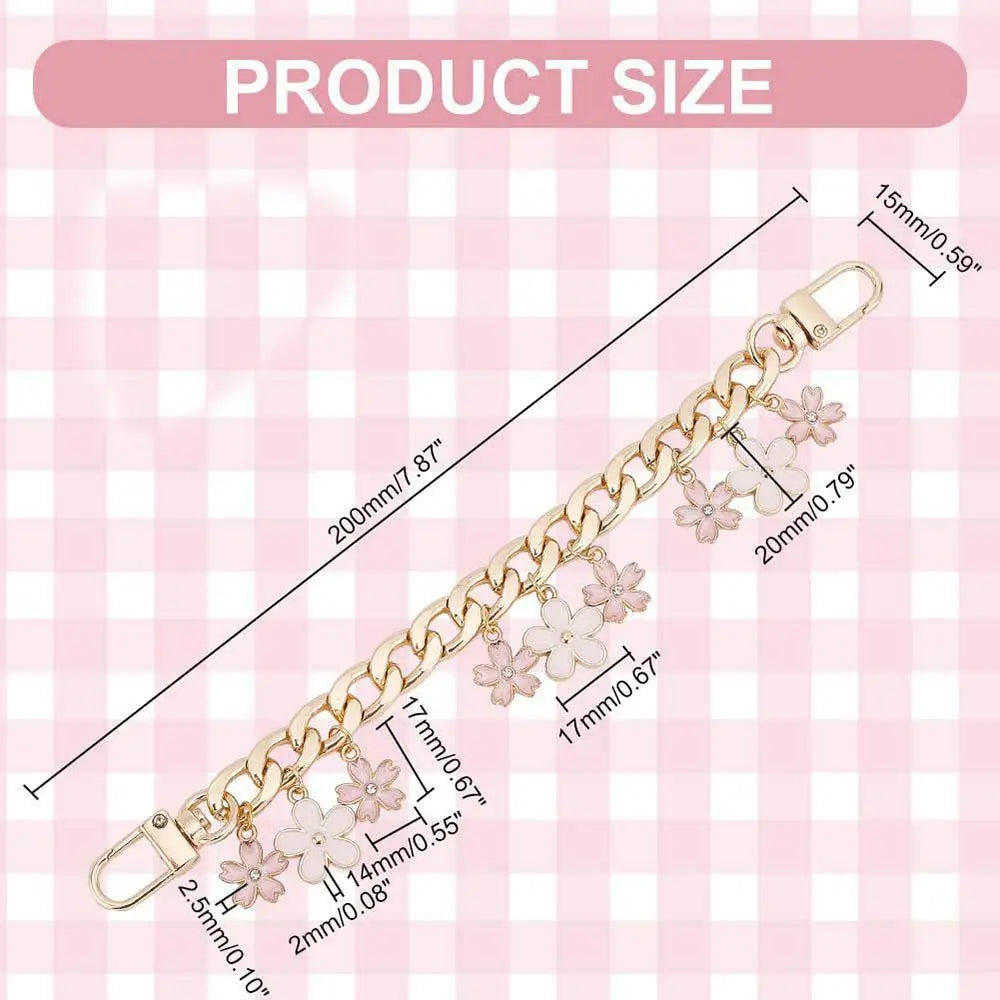 Handgelenk Telefon Charme Kette Blume Kirschblüte Tasche Verlängerung