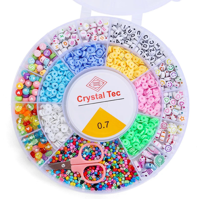 DIY Tonperlen Armband Set mit Buchstaben Alphabet Charms Schmuck basteln