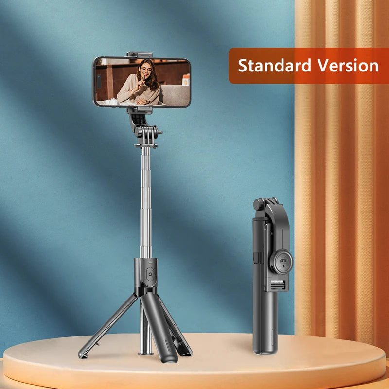 Selfie Stick Stativ mit Bluetooth Fernbedienung 360 Grad Rotation schwarz