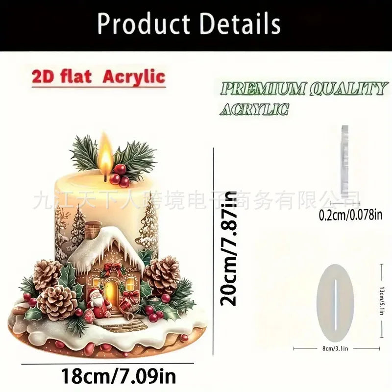 Dekorativer 2D Acryl Weihnachtsmann Schlitten für Outdoor und Party