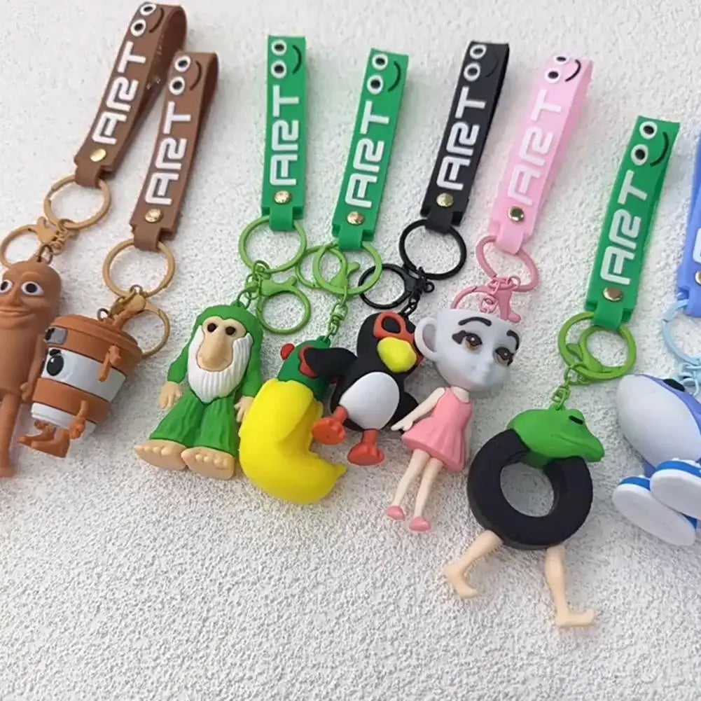 Anime Cartoon Tiere Schlüsselanhänger bunter Kunststoff Taschen Anhänger
