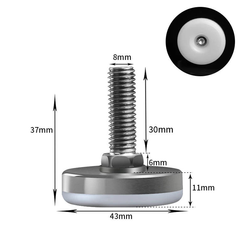 Edelstahl Möbelfüße verstellbar Nylon Nivellierfüße für Möbel stabil
