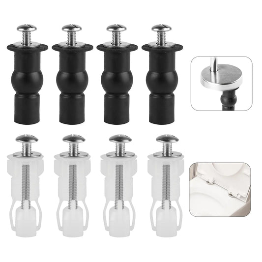 8er-Pack universelle Toilettensitzscharniere mit erweiterbaren Gummimuttern