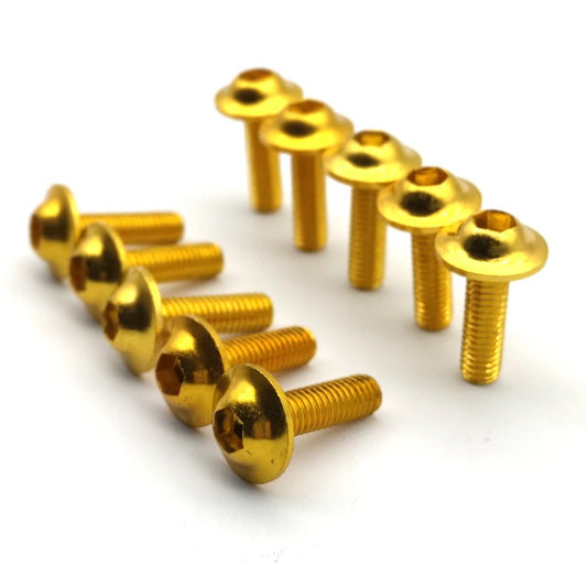 10 bis 100 eloxierte M6x20 mm Aluminium Verkleidungsschrauben bunt