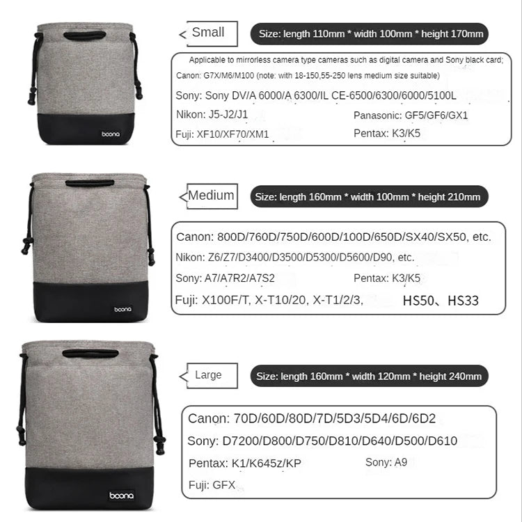 Wasserdichte Kameratasche mit Kordelzug für spiegellose Kameras-Yabubest - Home & More