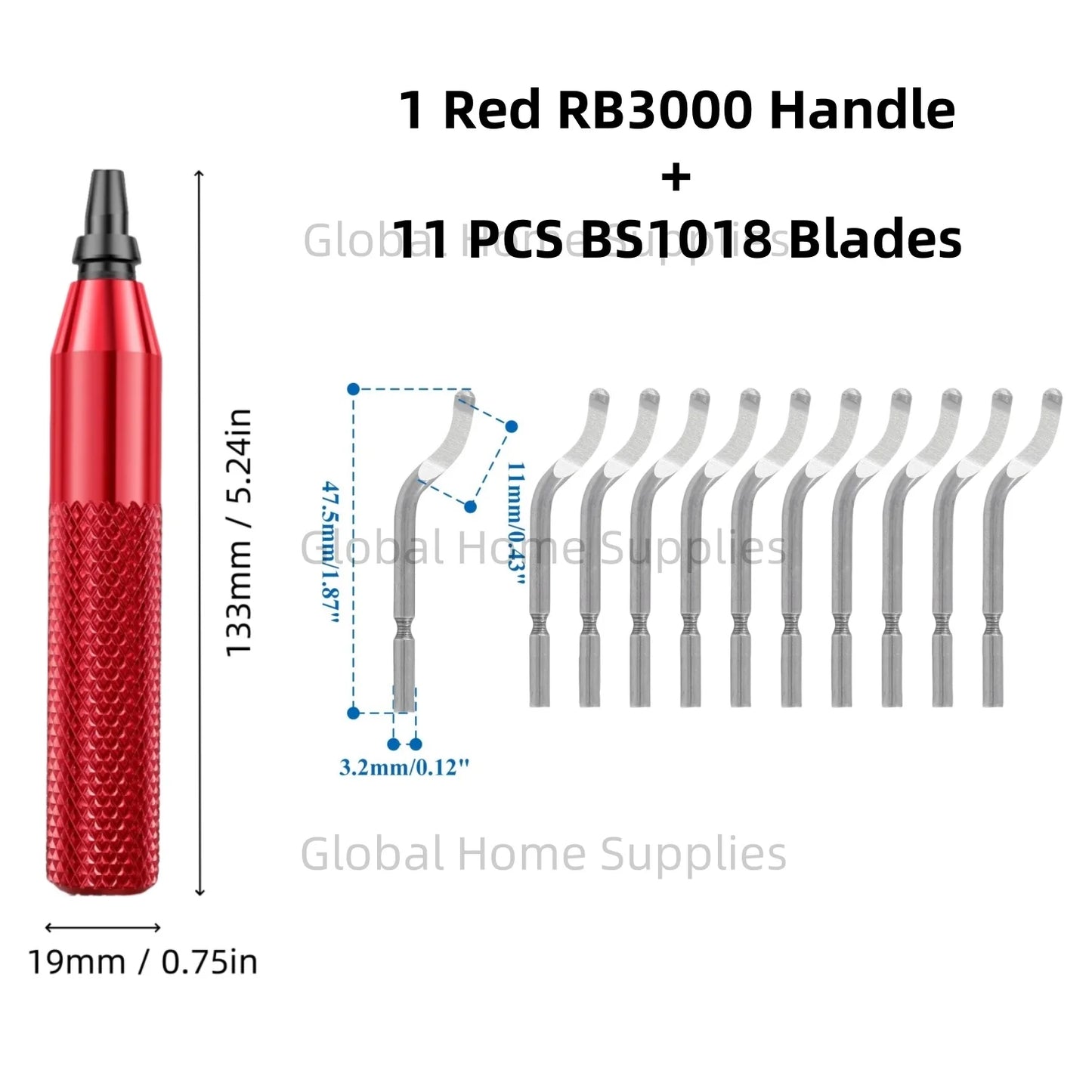Entgratungswerkzeug RB3000 mit 1 oder 11 Schnellarbeitsstahl-Schwenkklingen