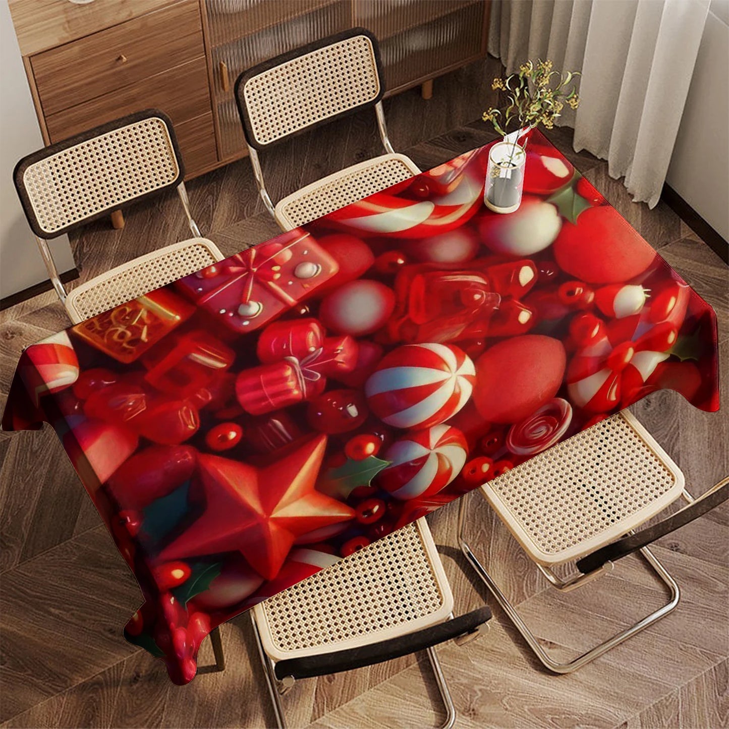 Wasserdichte gestreifte Tischdecke für Wohn und Partynutzung