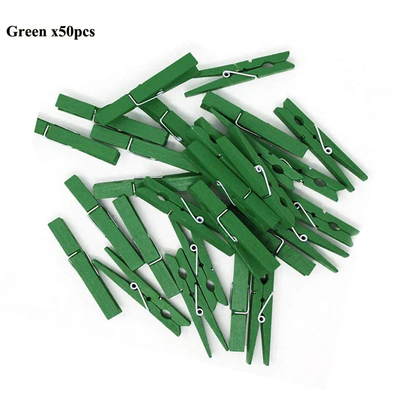 Mini 25mm Holzclips für Fotos & Deko – 50 oder 100 Stück Natur/Mix