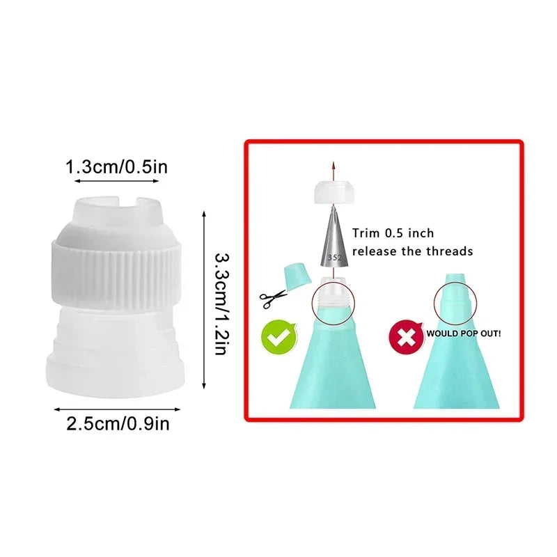 Silikon Spritzbeutel Set mit 8 10 oder 16 Metall Düsenspitzen für Kuchen Dekorieren