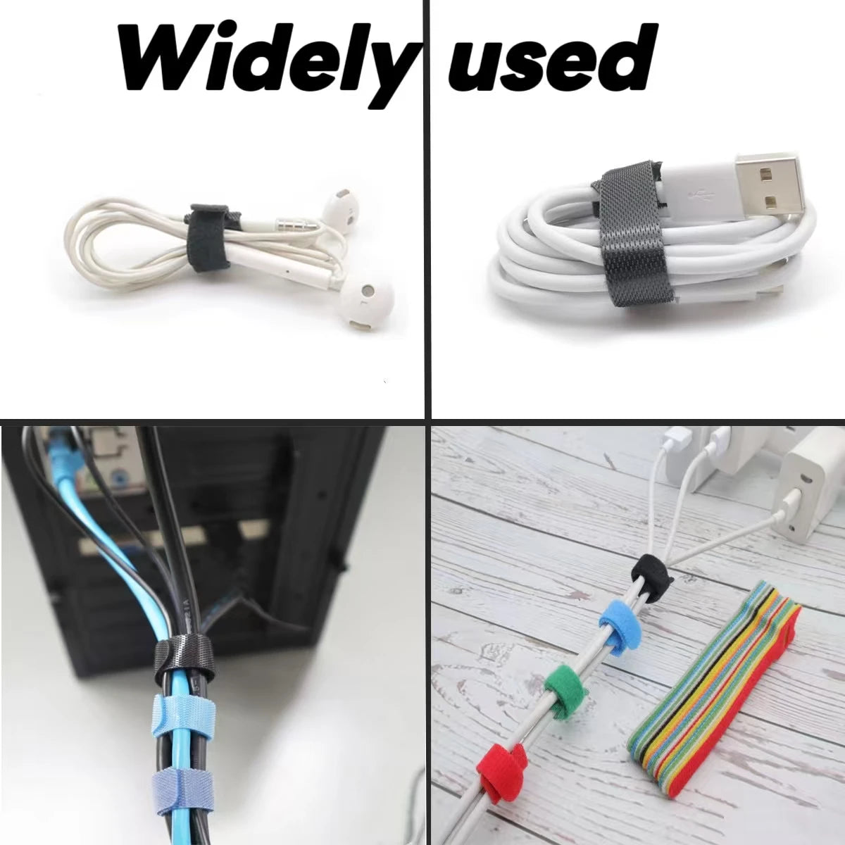 50er Kabelbinder Klettverschluss Nylon – Kabelorganizer für TV & Computer-Yabubest - Home & More