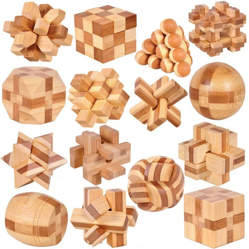 Holz Kong Ming Lock 3D Puzzle Montessori Spielzeug Kinder-Yabubest - Home & More