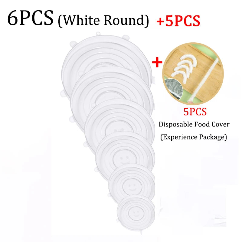 Dehnbare Silikon-Abdeckungen für Lebensmittel Frischhaltedeckel wiederverwendbar