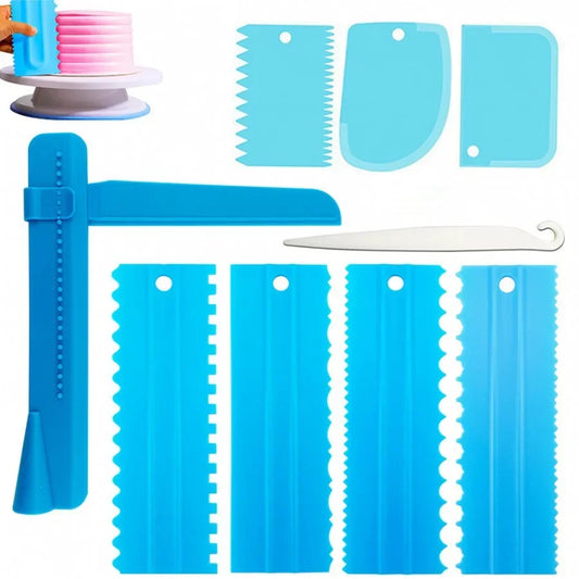 Kunststoff Cremeschaber Set 4/9 Teile Backen Kuchen Dekoration Profi