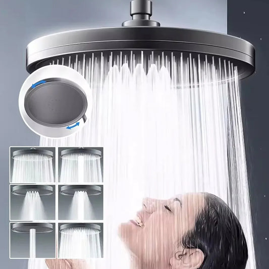 230mm Großer 6 Modi Duschkopf Hochdruck Regen Wasserfall Bad Zubehör