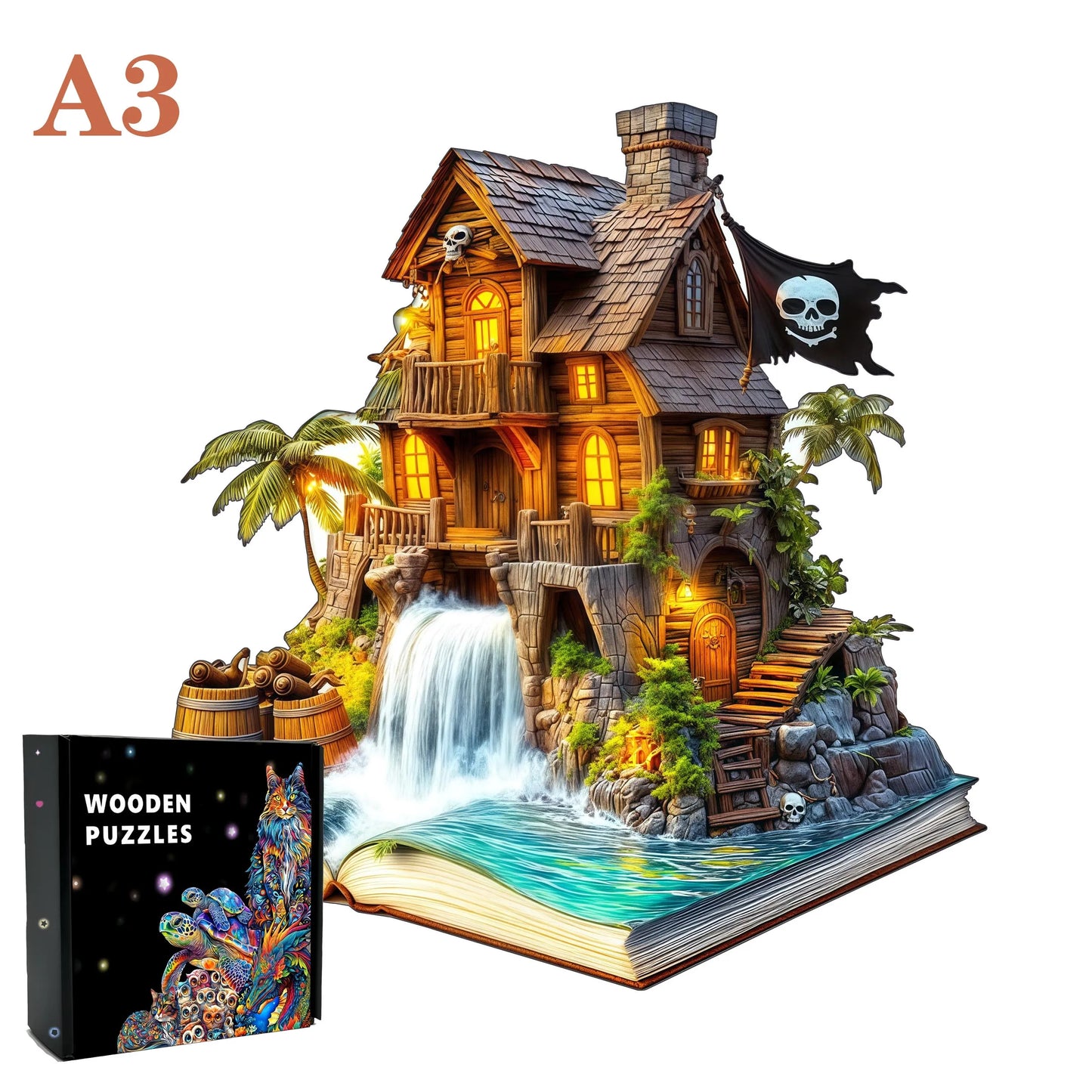 3D Holzpuzzle Tier Tiger für Gehirntraining Kinder und Erwachsene