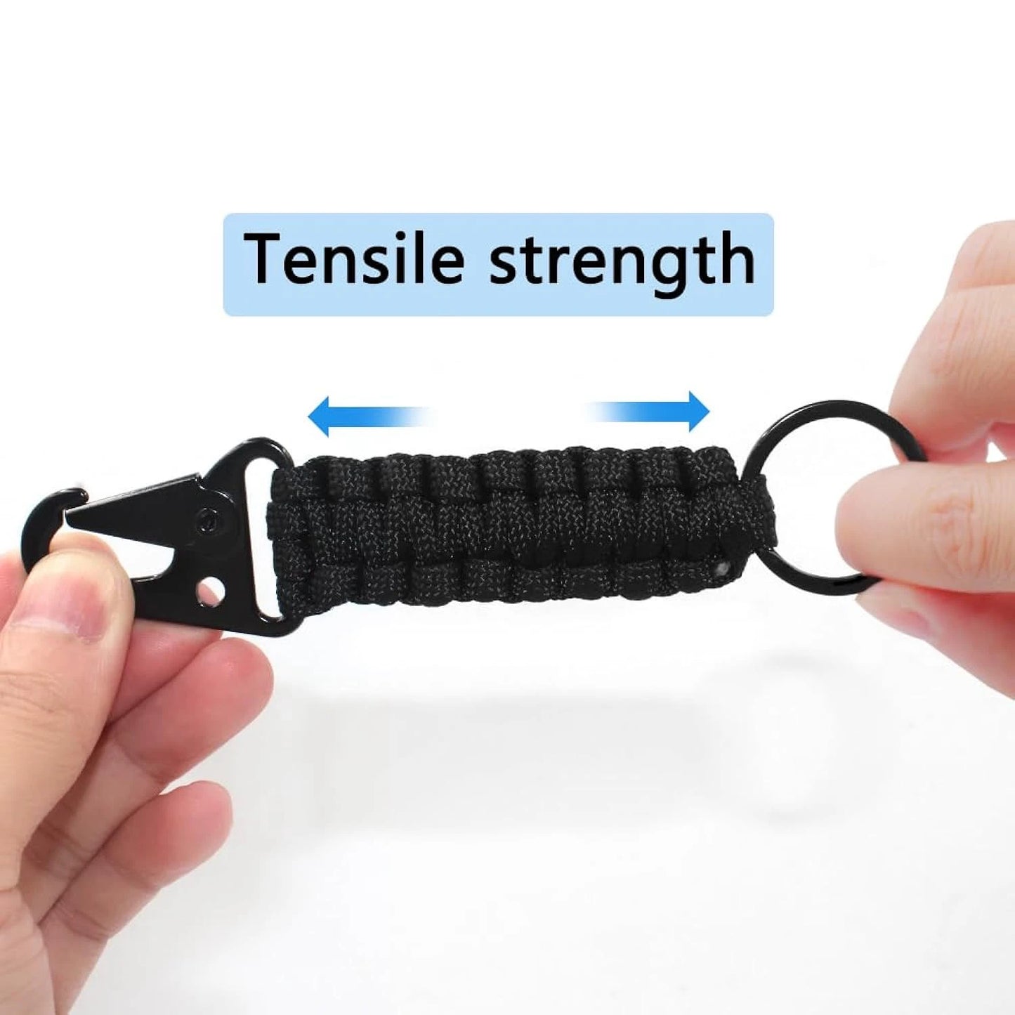 Paracord Schlüsselanhänger mit Karabiner und Survival-Set für Outdoor