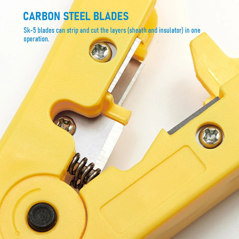 Multifunktions Abisolierzange für Koaxialkabel und Flachkabel