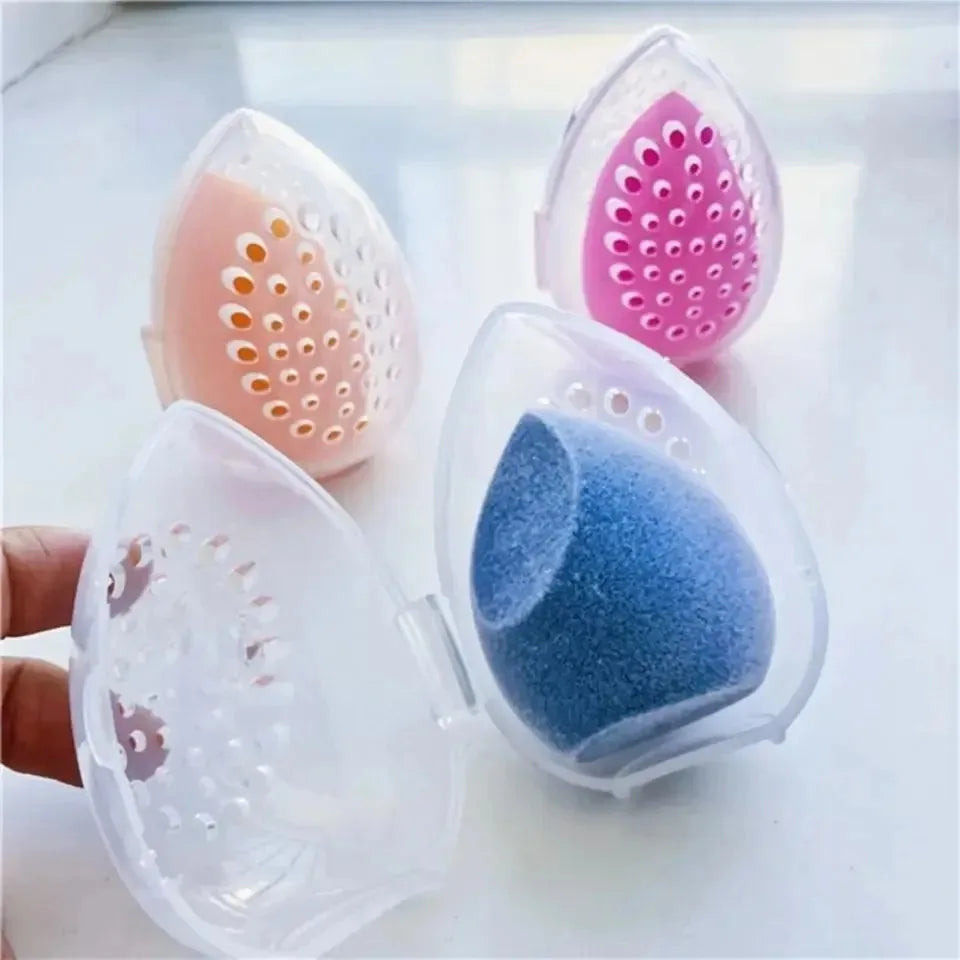 Hygienisch - Praktisch: Tragbare Make-Up Schwamm Box aus Kunststoff, 8 cm kompakt