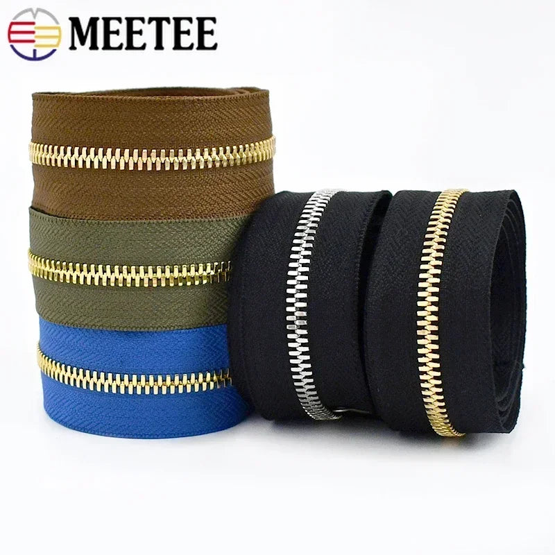 Metall-Reißverschluss Offenes Ende Zwei-Wege Reißverschlüsse Gold Silber-Yabubest - Home & More