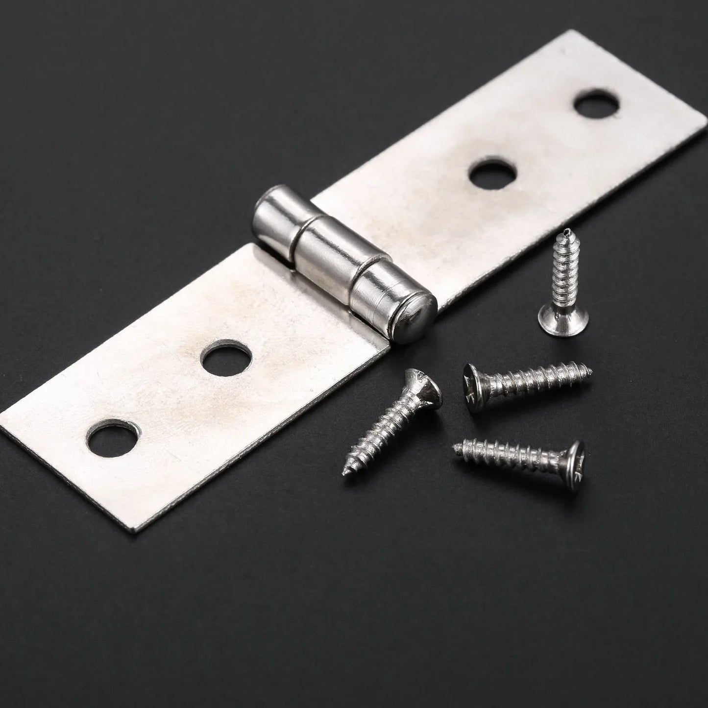 2er Set Möbel-Scharniere 74x20mm Zinklegierung für Holzkisten - Schränke