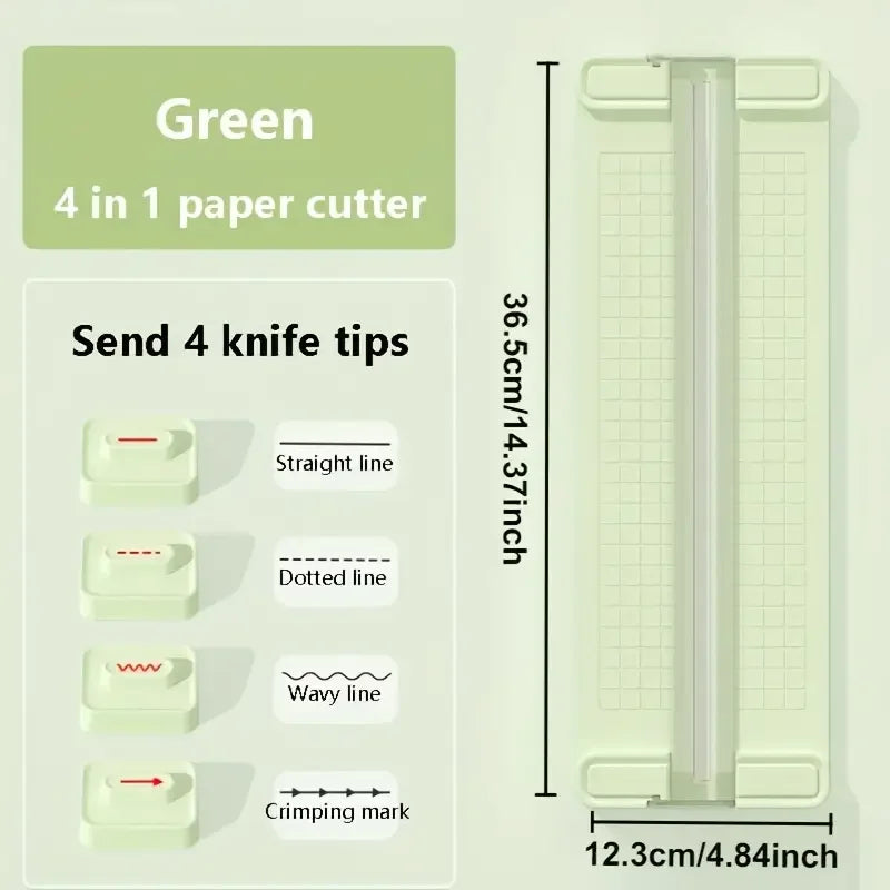 Manueller 4-in-1 Papierschneider 4 Klingen: Präzises Schneiden Büro & Schule