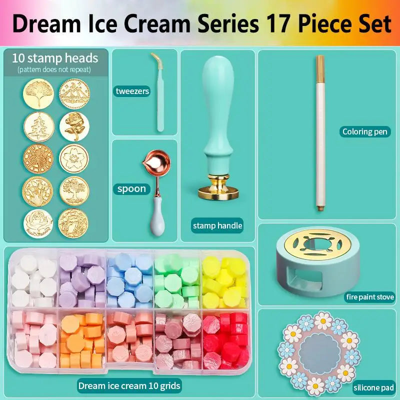 Vielseitiges Wachssiegel Stempelset aus Metall für kreative Dekoration