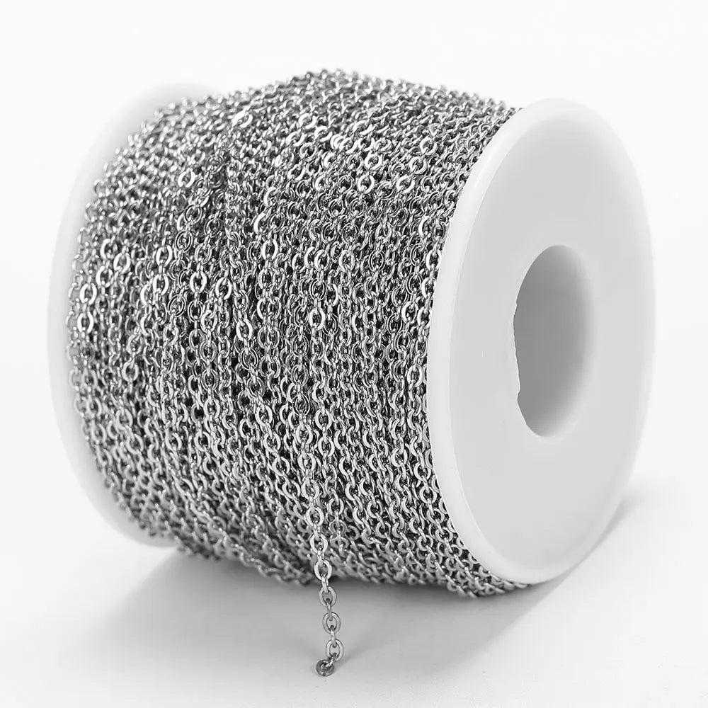 Edelstahlkette 10 Meter für DIY Schmuck 1mm 1.5mm 2mm Gold Silber