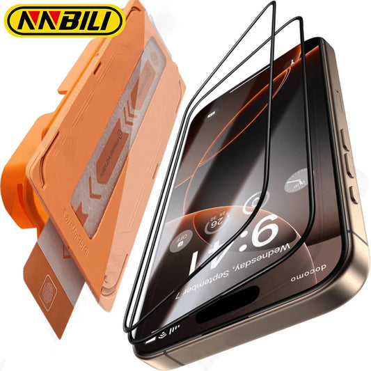 NNBILI 2x Bruchsicheres Schutzglas für iPhone 13-17 Pro Max Displays