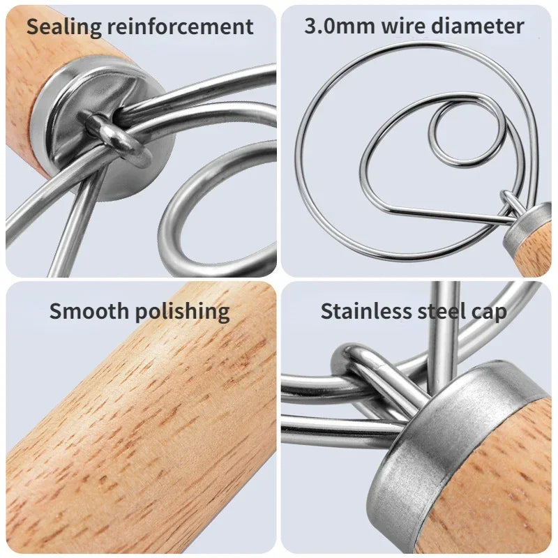 Dänischer Teigschneebesen Edelstahl Handmixer für einfaches Backen