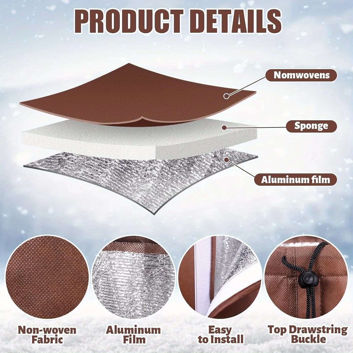 Winterlicher Baumwurzel Schutz aus Vliesstoff mit Bodennägeln