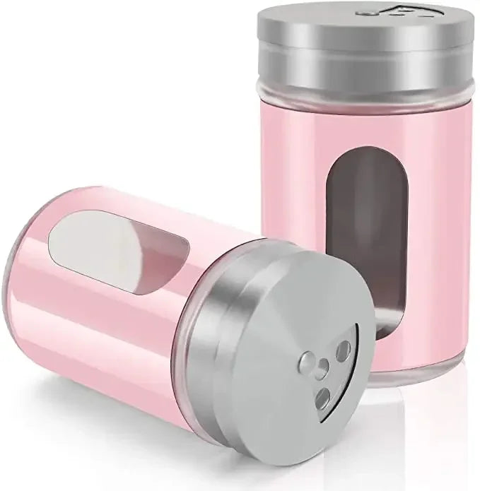 2-teiliges Edelstahl Gewürz Dispenser Set Pfeffer Salz Shaker kompakt