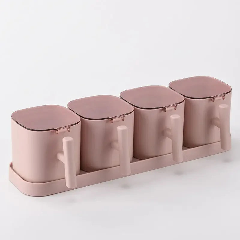 Gewürzboxen Set mit Shaker Pfeffer Zucker Salz Vorratsbehälter Kunststoff