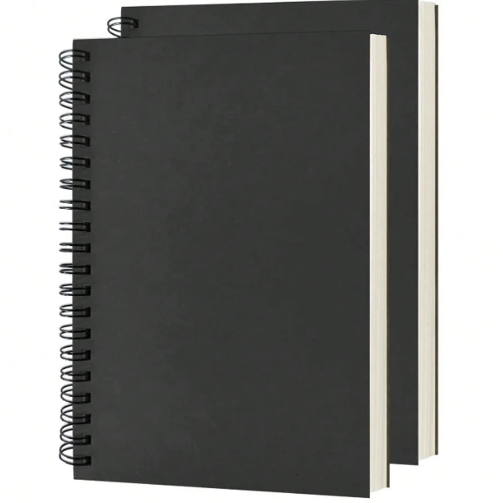 2er Pack Spiral Notizbuch Skizzenbuch 100g/m² 100 Seiten 19x13cm weich