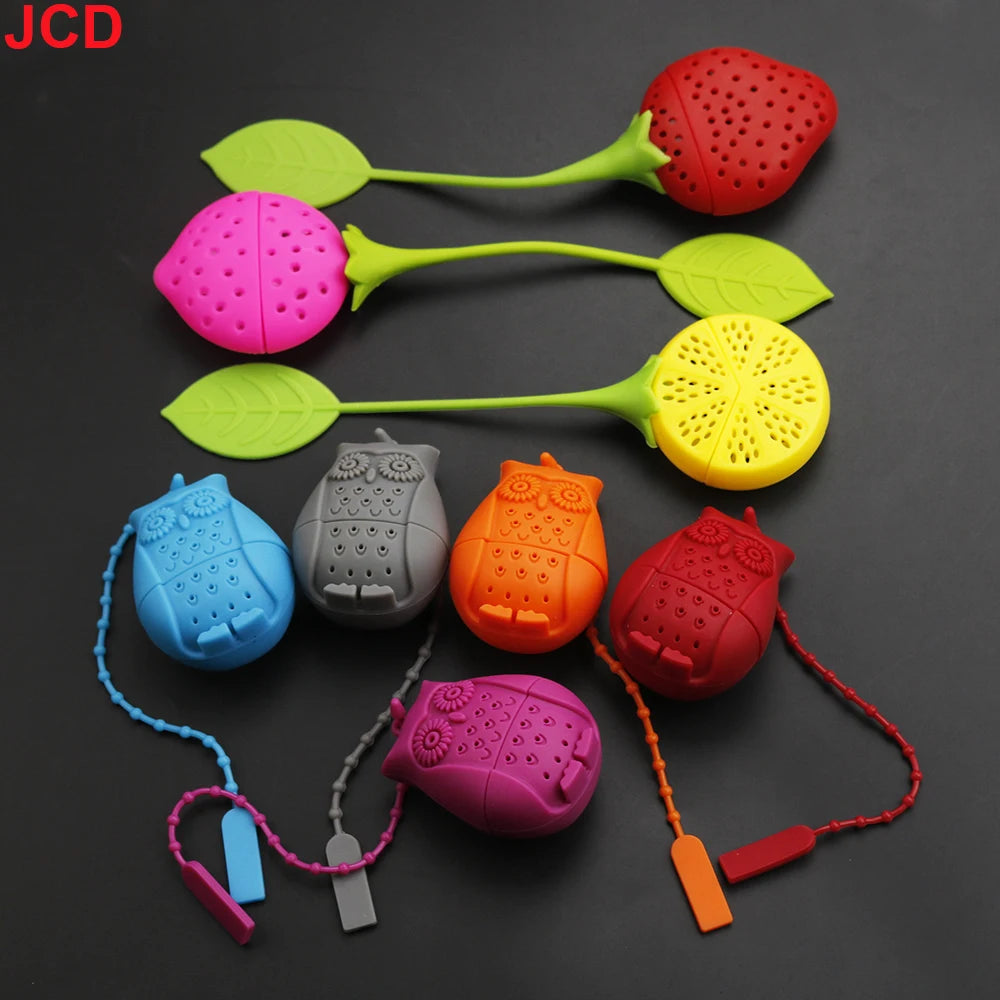 Praktischer Silikon Teefilter in Erdbeer und Zitronenform für losen Tee